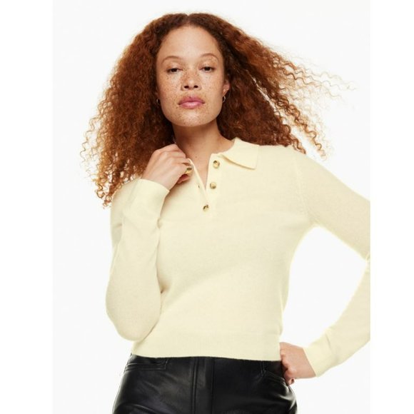 Aritzia Wilfred Florence Liteluxe Cashmere Sweater, Heather birch, Size S - Picture 1 of 7